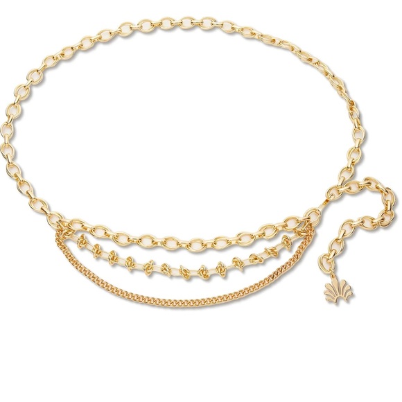 LELE SADOUGHI NWT AUTHENTIC GOLD MIXED-CHAIN CLASSIC CHAIN BELT main image 6